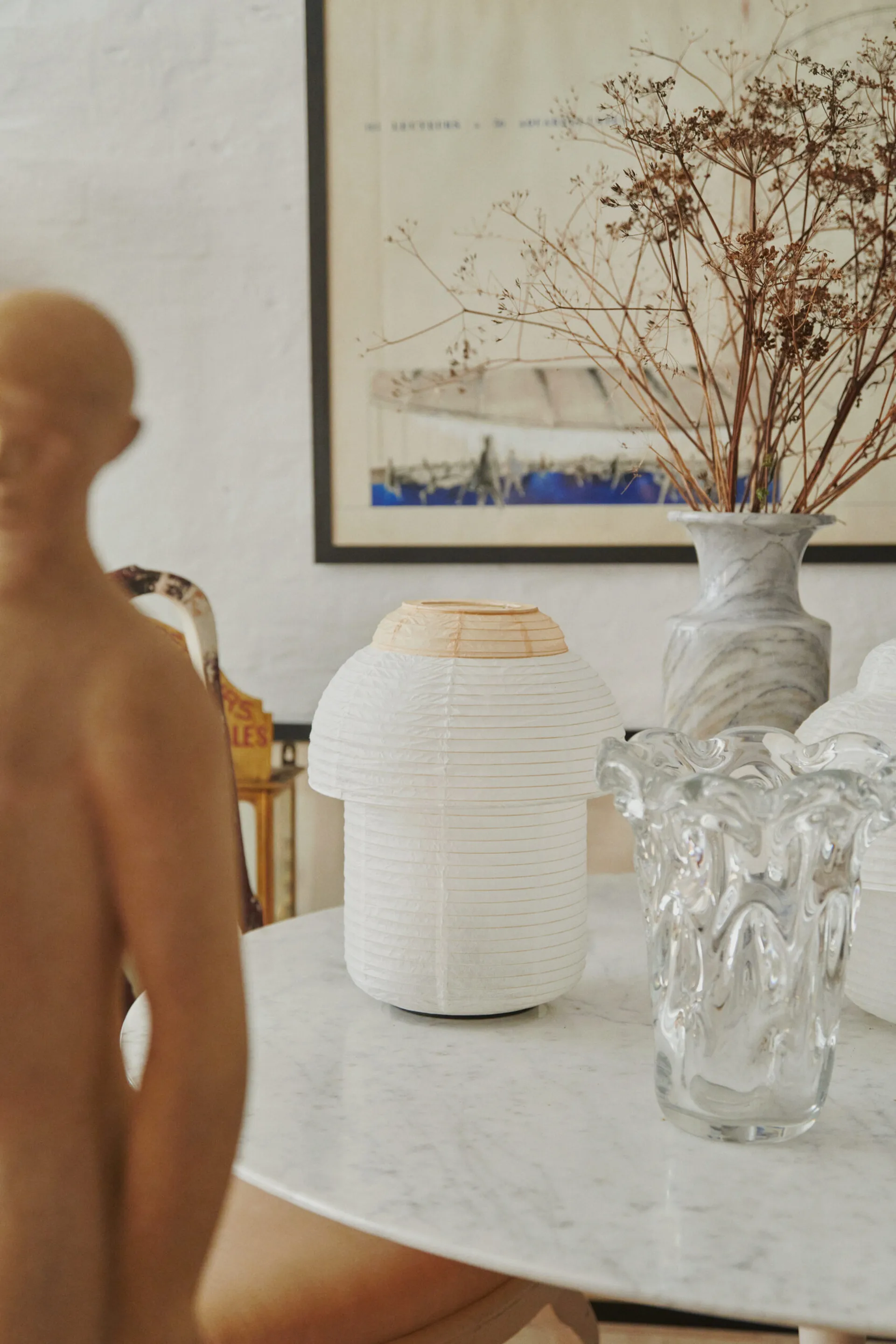 Candeeiro de mesa Papier Double Ø30 cm, Soft yellow Made By Hand