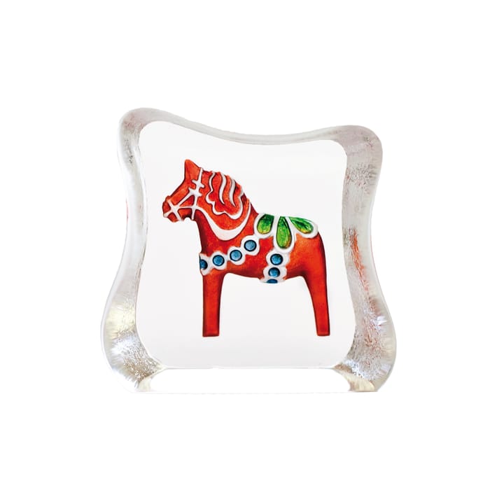 Escultura Dalecarlian horse - mini vermelho - Målerås glasbruk