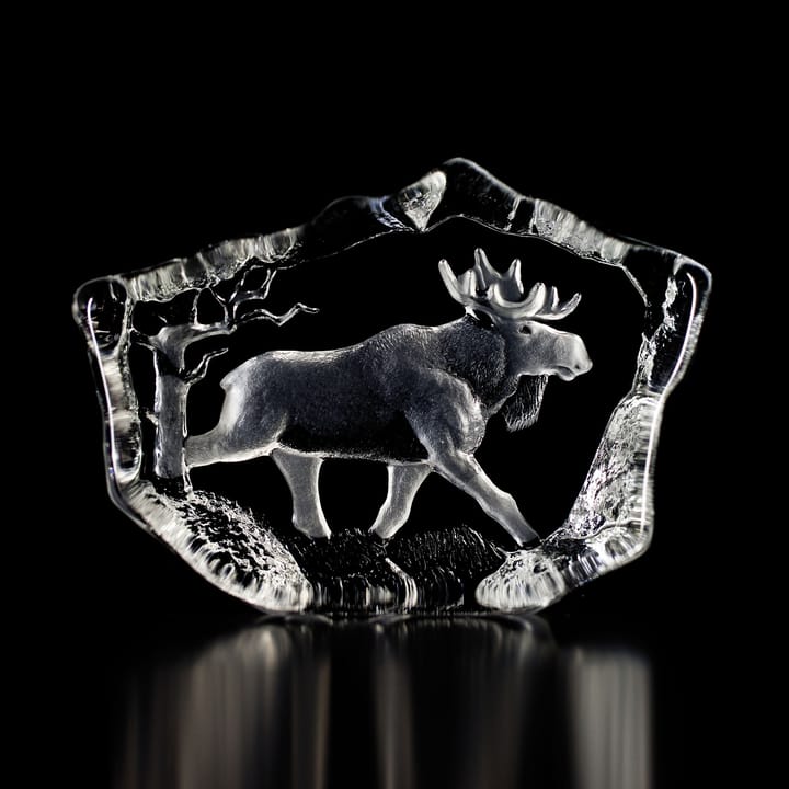 Escultura de cristal Wildlife - alce - Målerås glasbruk