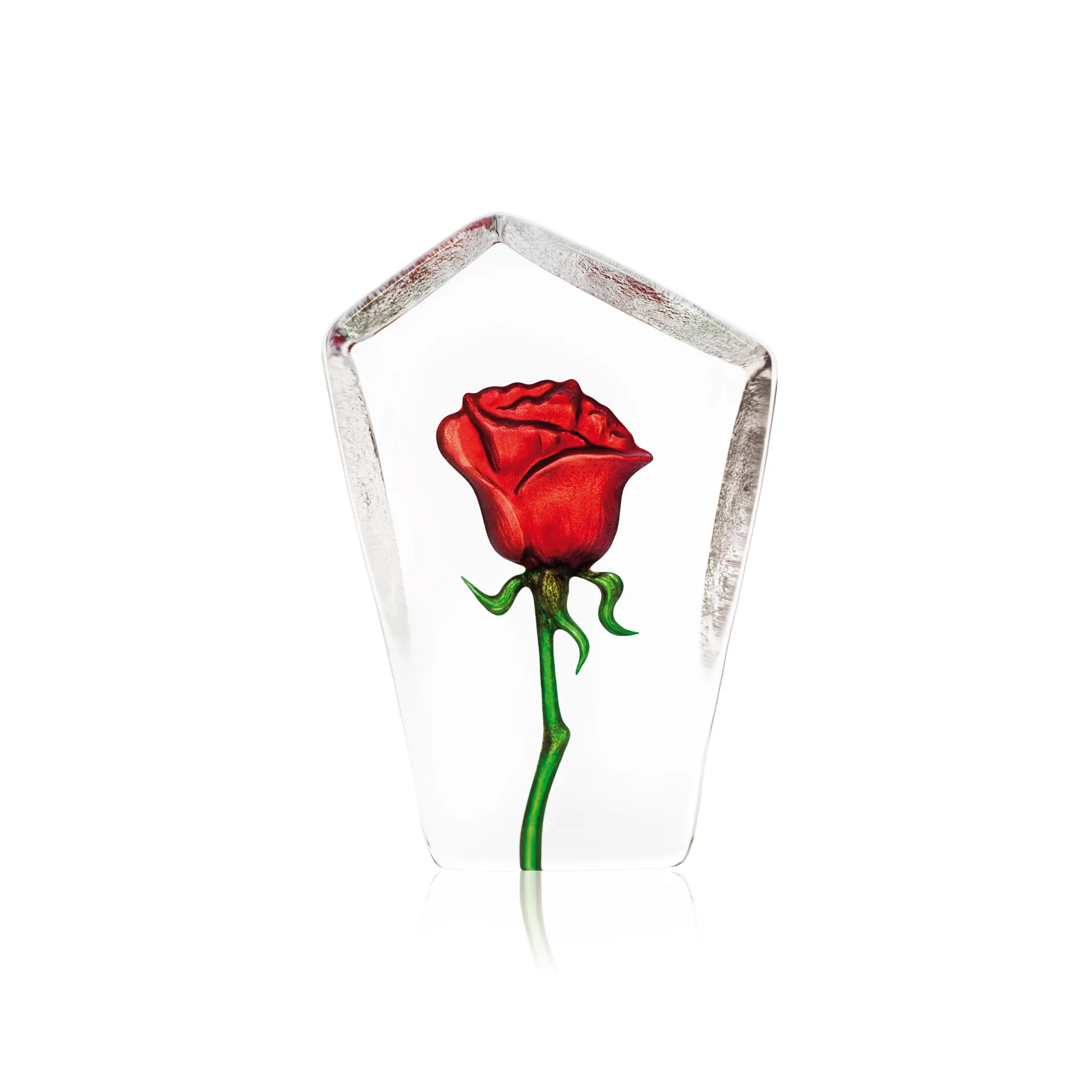 Escultura de vidro Floral Fantasy, Vermelho Målerås Glasbruk