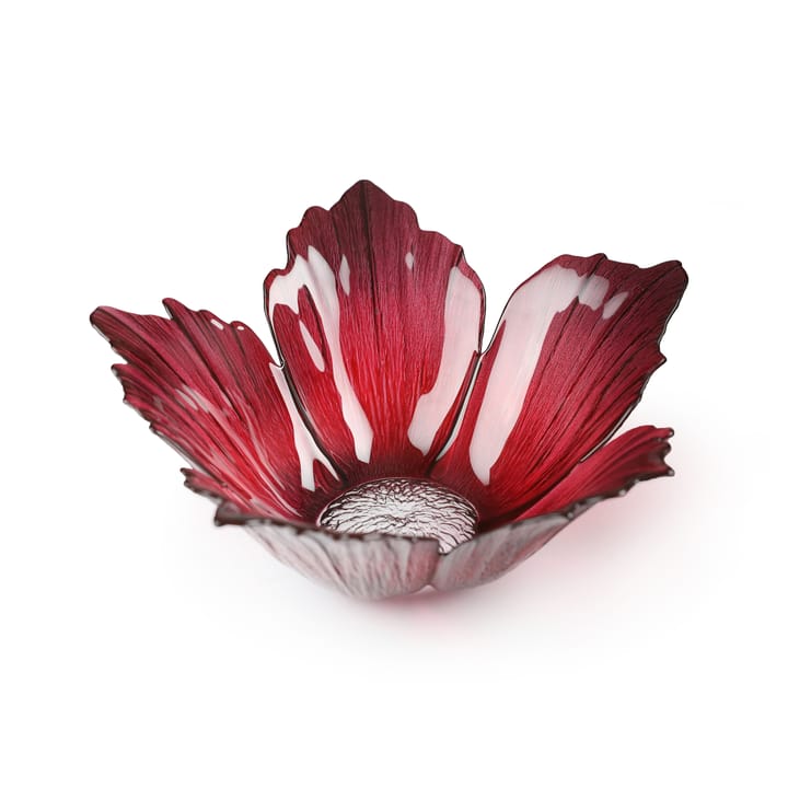 Tigela de vidro vermelho rosa Fleur - grande Ø 23 cm - Målerås Glasbruk