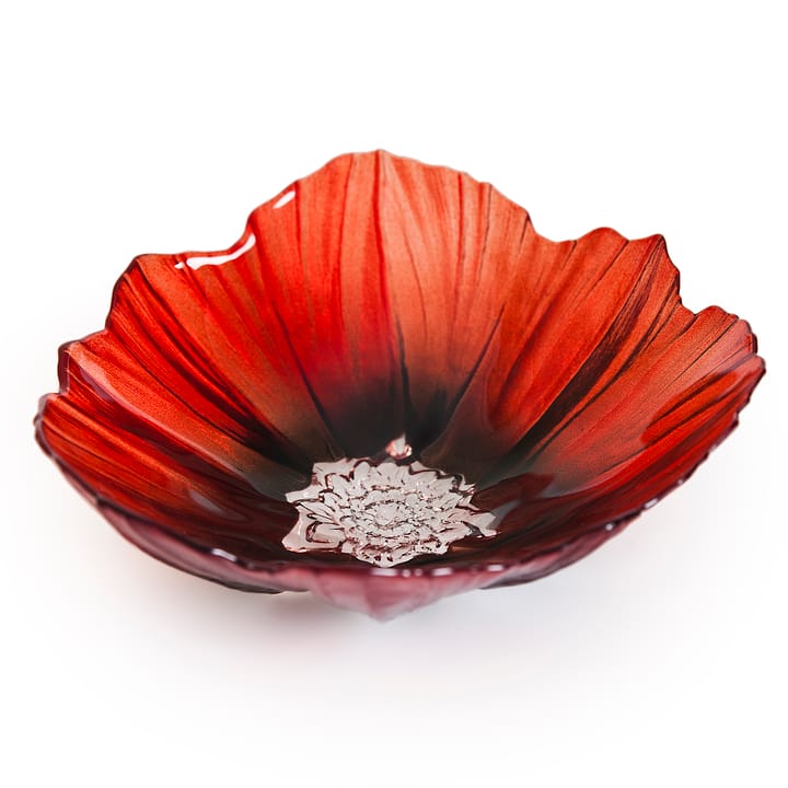 Tigela grande Poppy - vermelho-preto - Målerås Glasbruk