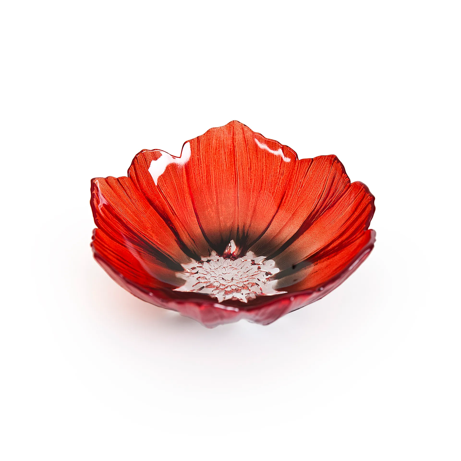 Tigela pequena Poppy, vermelho-preto Målerås Glasbruk