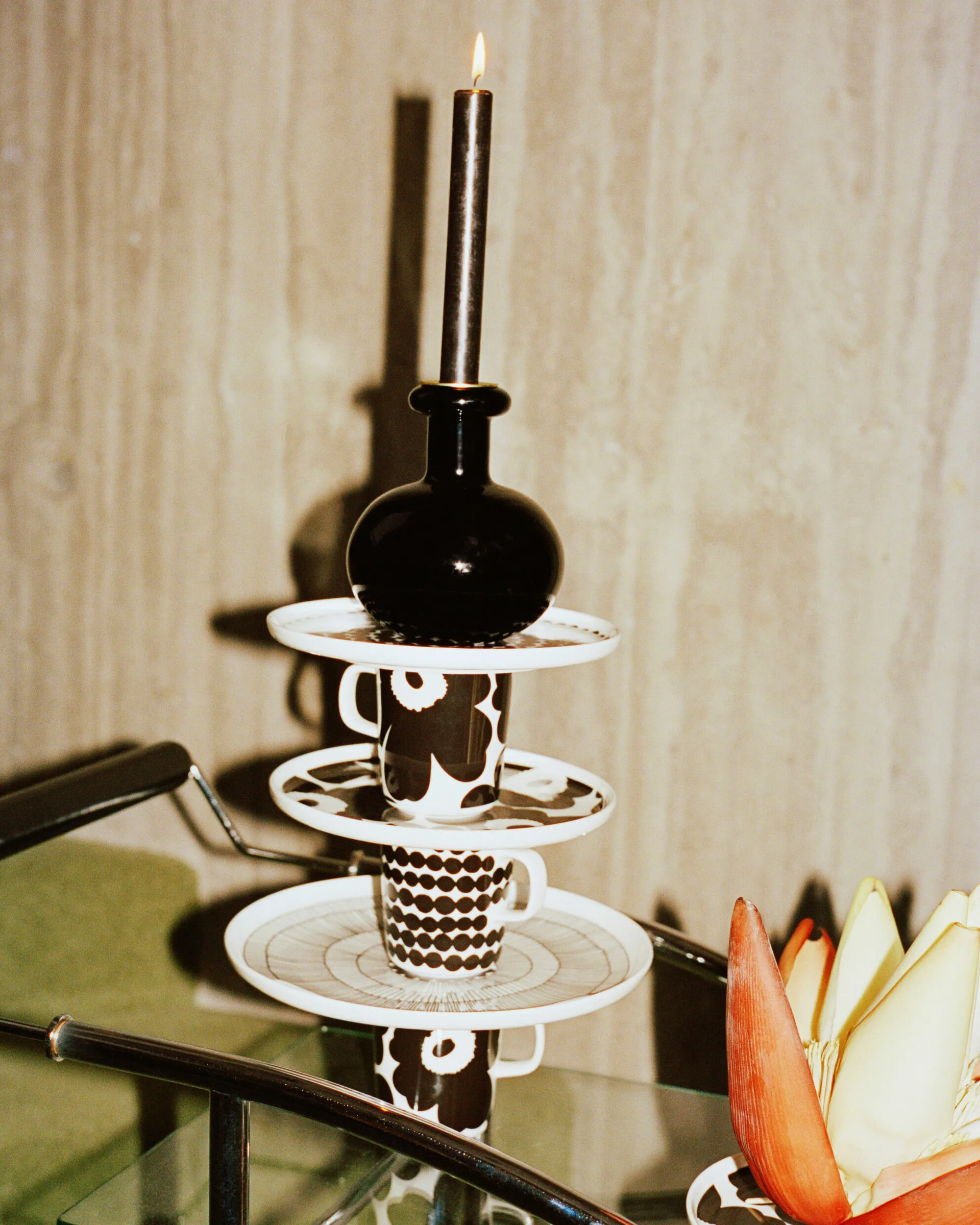 Butticula castiçal Ø12,5 cm, Preto Marimekko