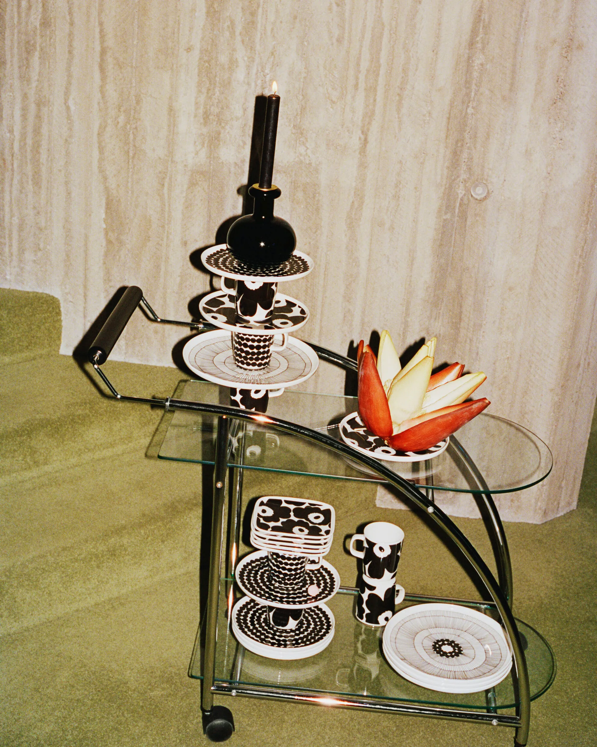 Butticula castiçal Ø12,5 cm, Preto Marimekko