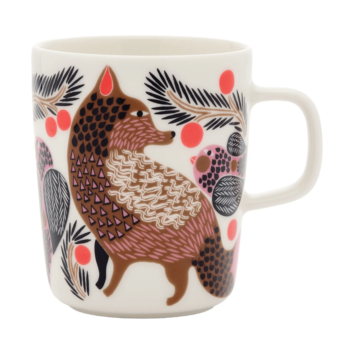 Caneca 25 cl Oiva Ketunmarja, White-bronze-pink-petrol Marimekko