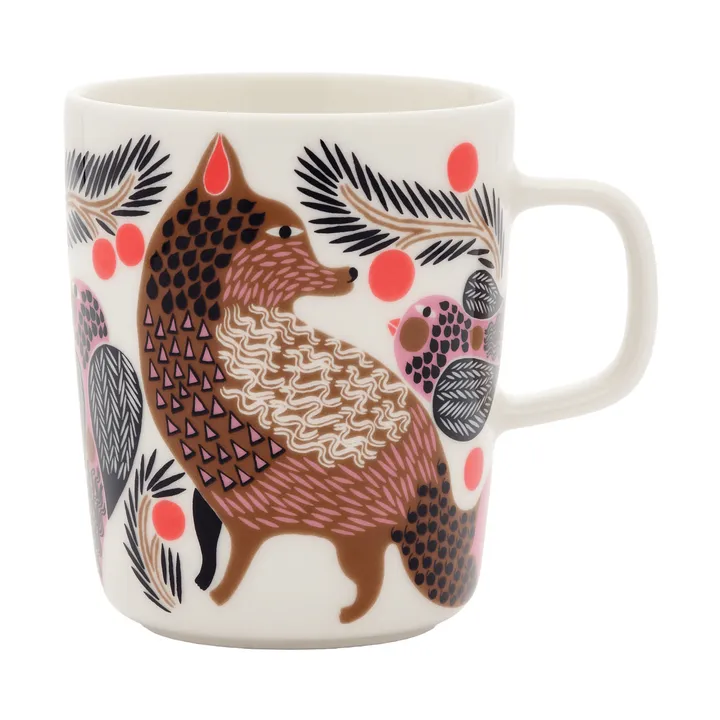 Caneca 25 cl Oiva Ketunmarja - White-bronze-pink-petrol - Marimekko