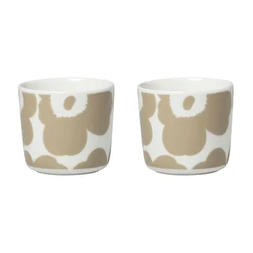 Caneca de café sem pega 20 cl Unikko, conjunto de 2 - branco-bege - Marimekko