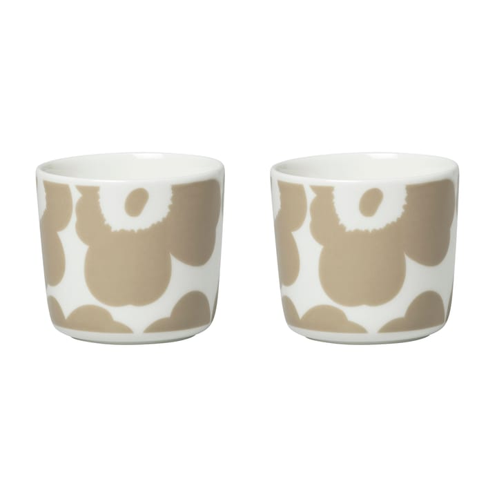 Caneca de café sem pega 20 cl Unikko, conjunto de 2, branco-bege Marimekko