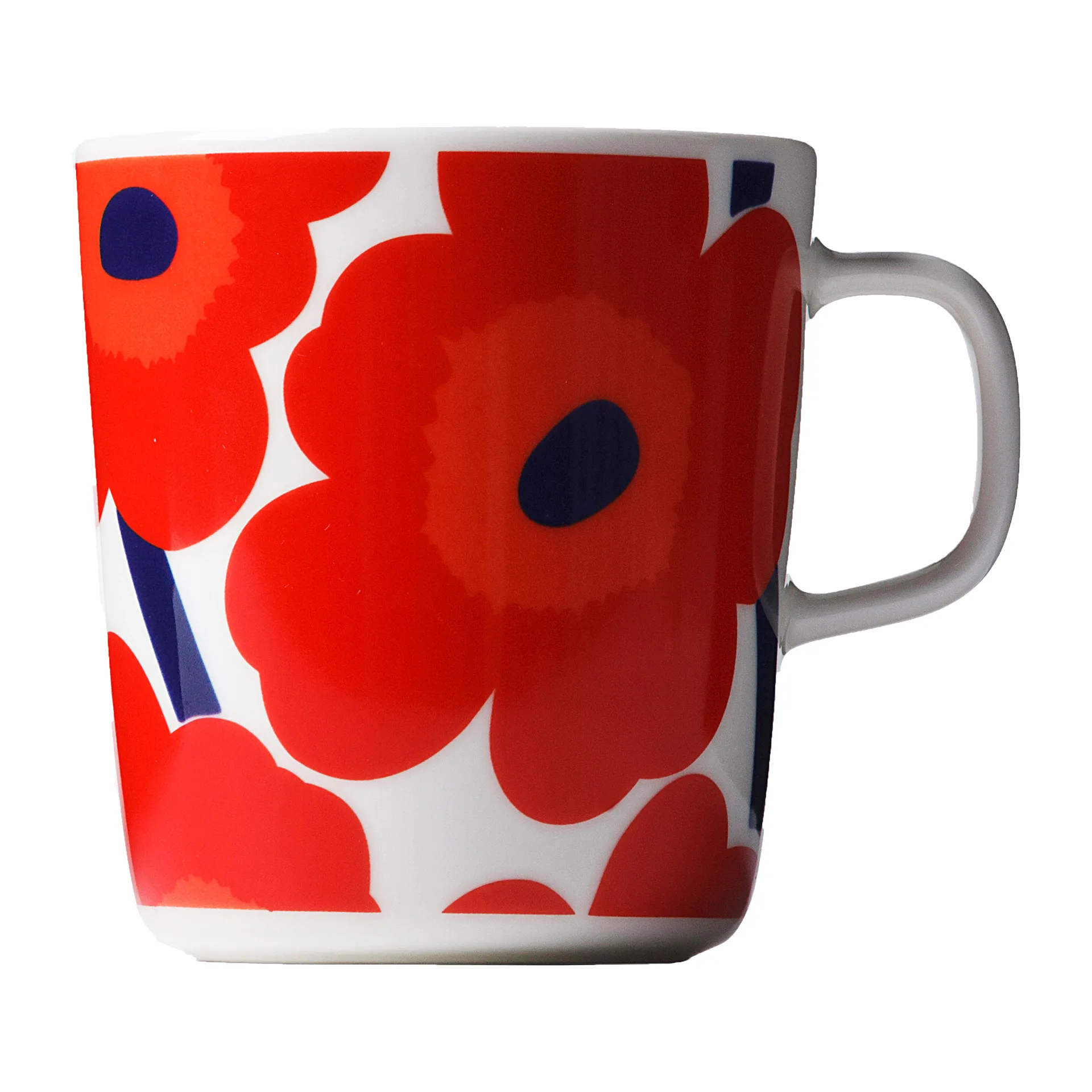 Caneca de chá 4 dl Unikko, vermelho-branco Marimekko
