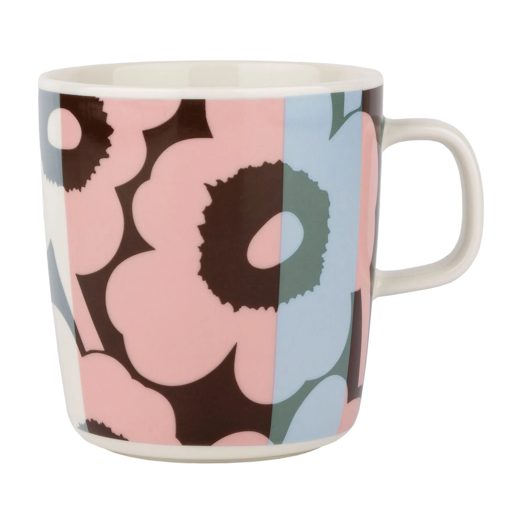 Caneca de chá 4 dl Unikko, White-light sky-dusty pink Marimekko