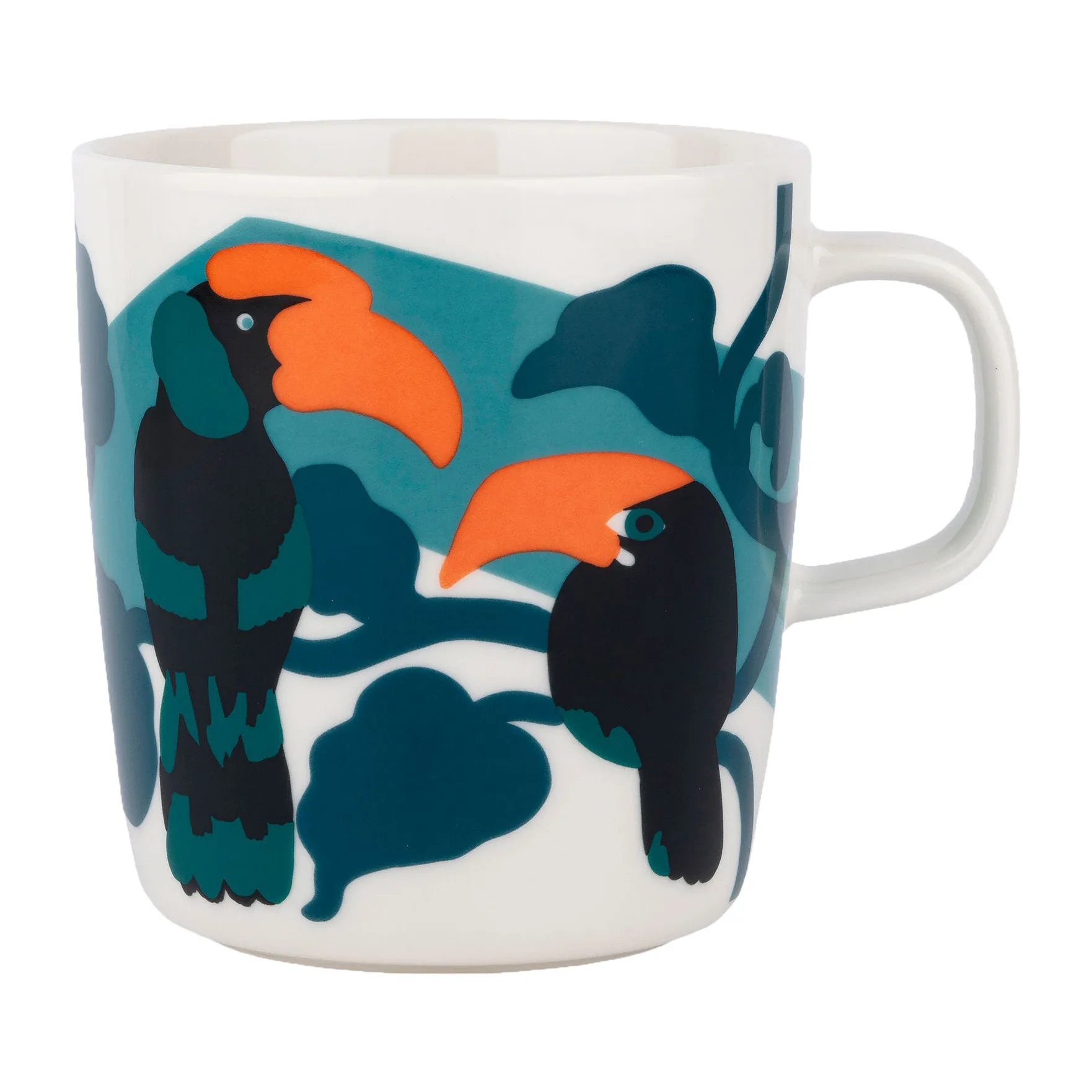 Caneca de chá Pepe 4 dl, Branco-turquesa-laranja Marimekko