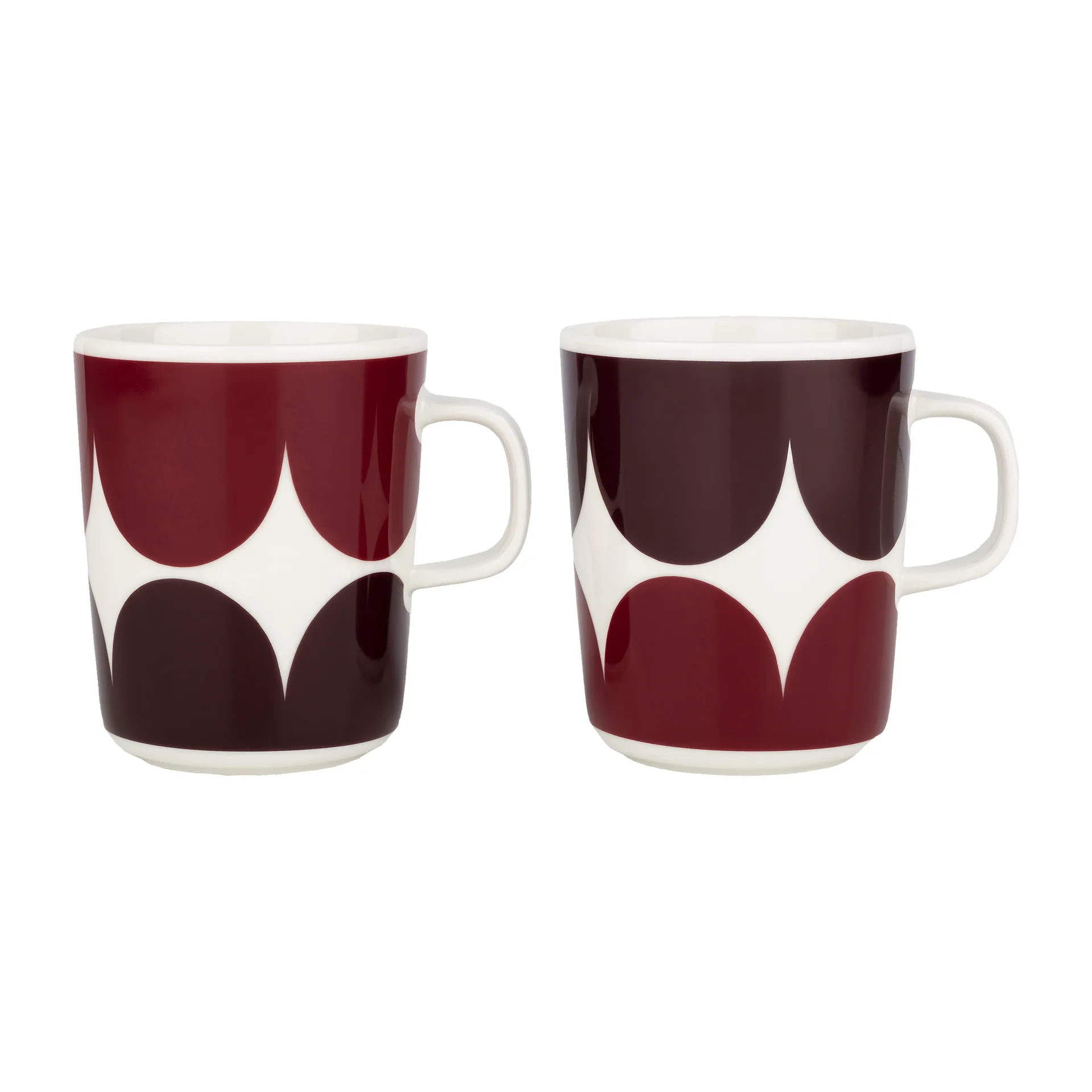 Caneca Härkä 25 cl 2 un., white-dark wine-dark red  Marimekko