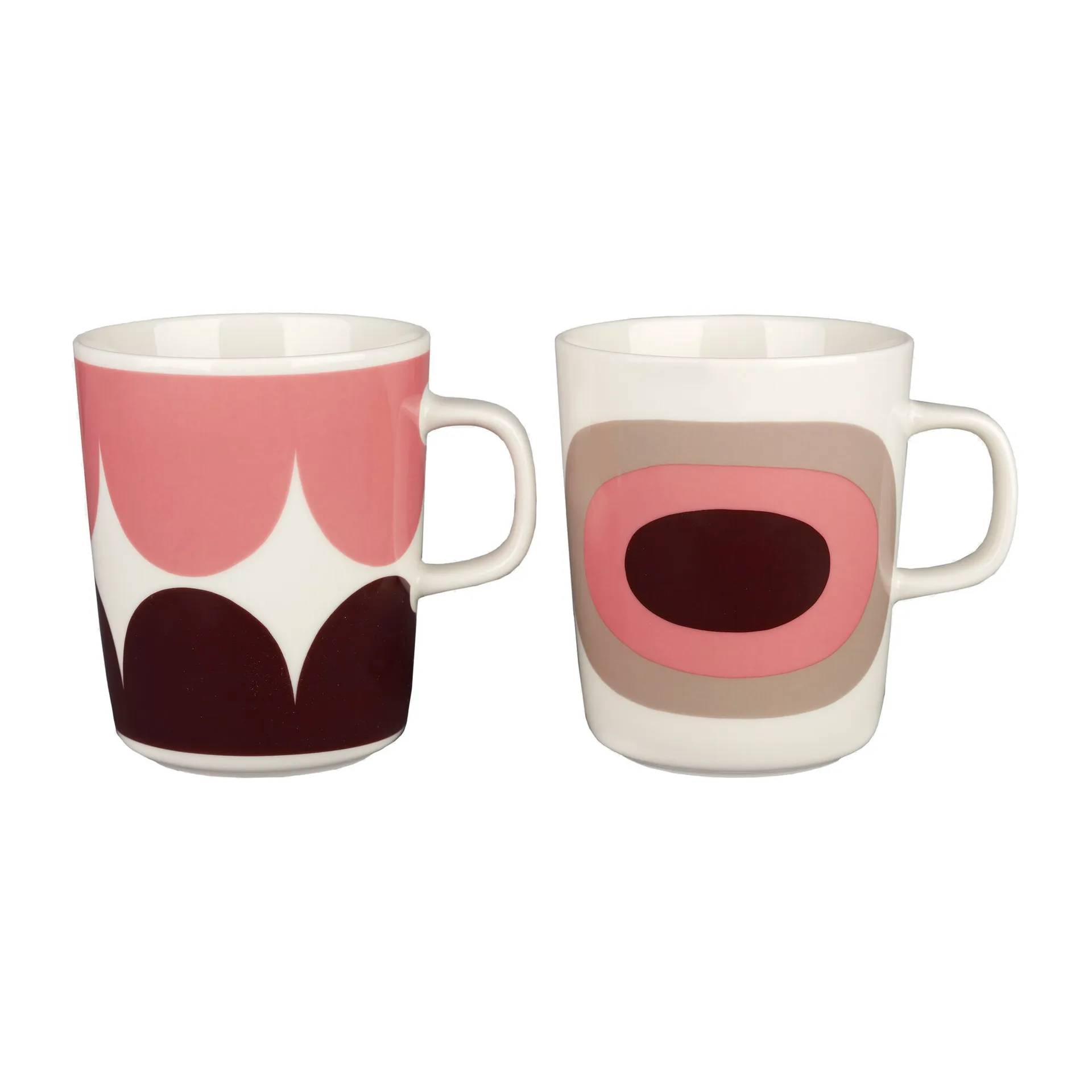 Caneca Härkä & Melooni 25 cl 2 un., White-dark wine-powder-clay Marimekko