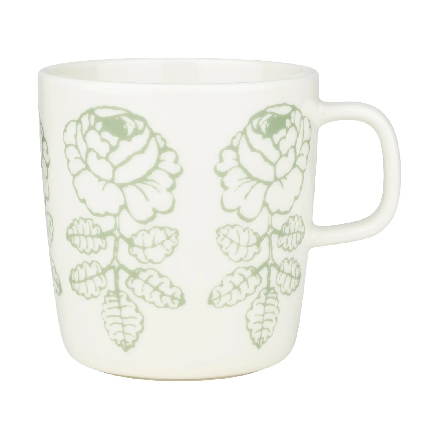 Caneca Oiva Vihkiruusu, Branco, sage, 40 cl Marimekko