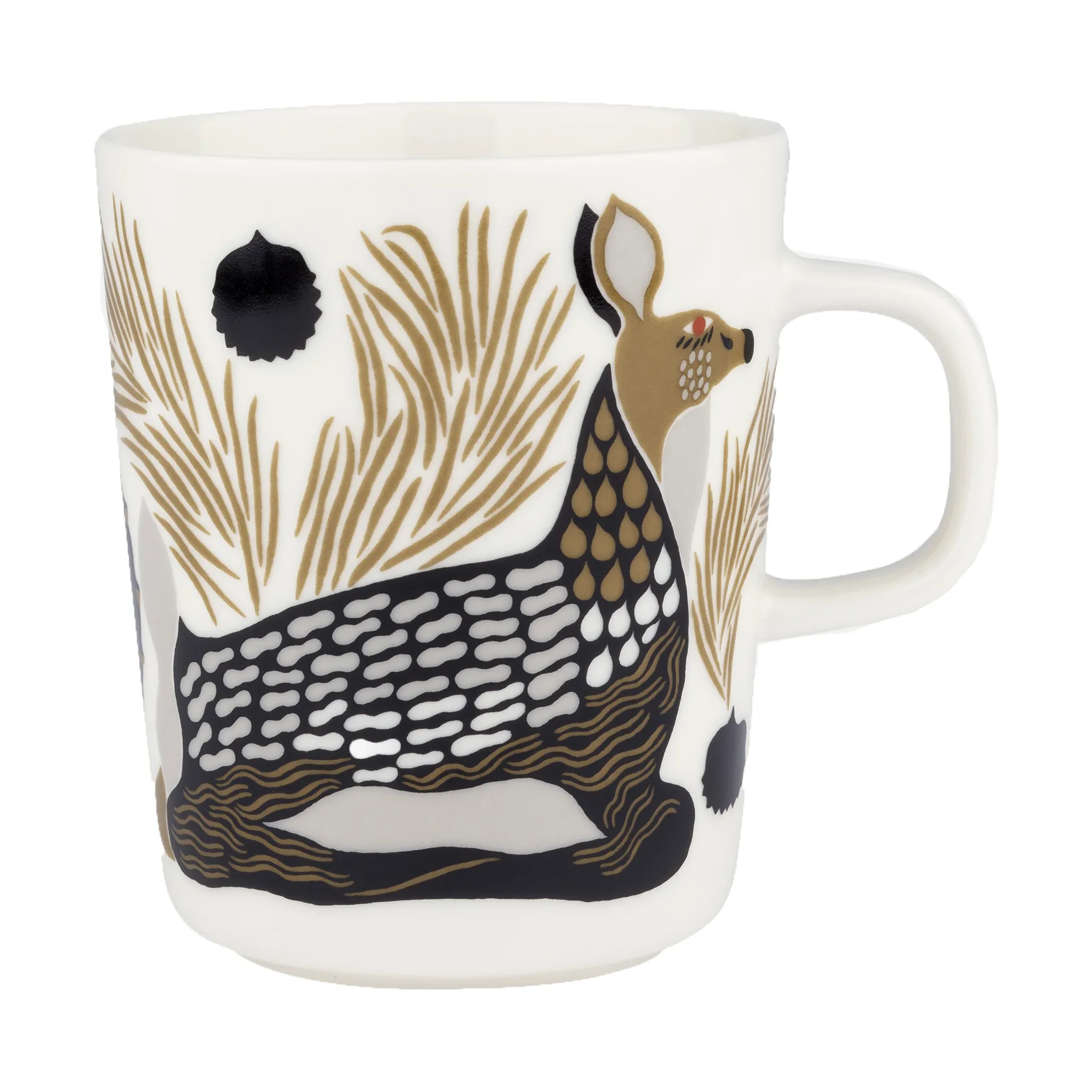 Caneca Peura 25 cl, Branco-carvão-lama-cinzento claro Marimekko