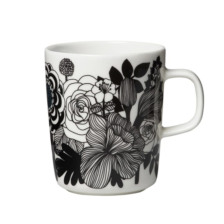 Caneca Siirtolapuutarha 2,5 dl - preto-branco (100 anos Finlândia) - Marimekko