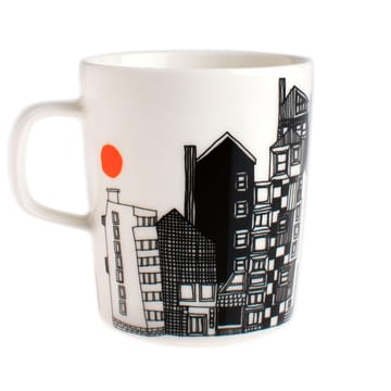 Caneca Siirtolapuutarha 2,5 dl - preto-laranja - Marimekko