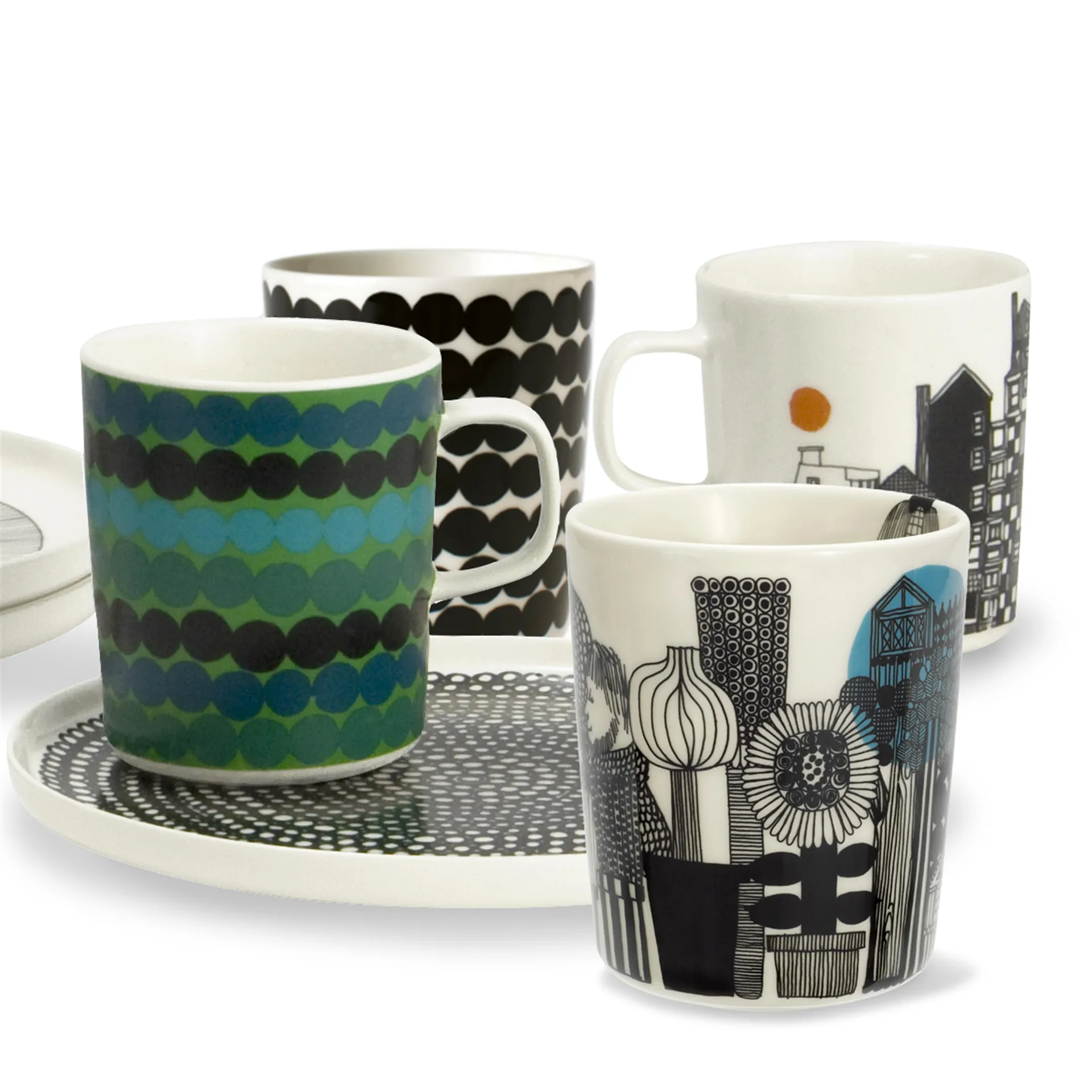 Caneca Siirtolapuutarha 2,5 dl, preto-laranja Marimekko
