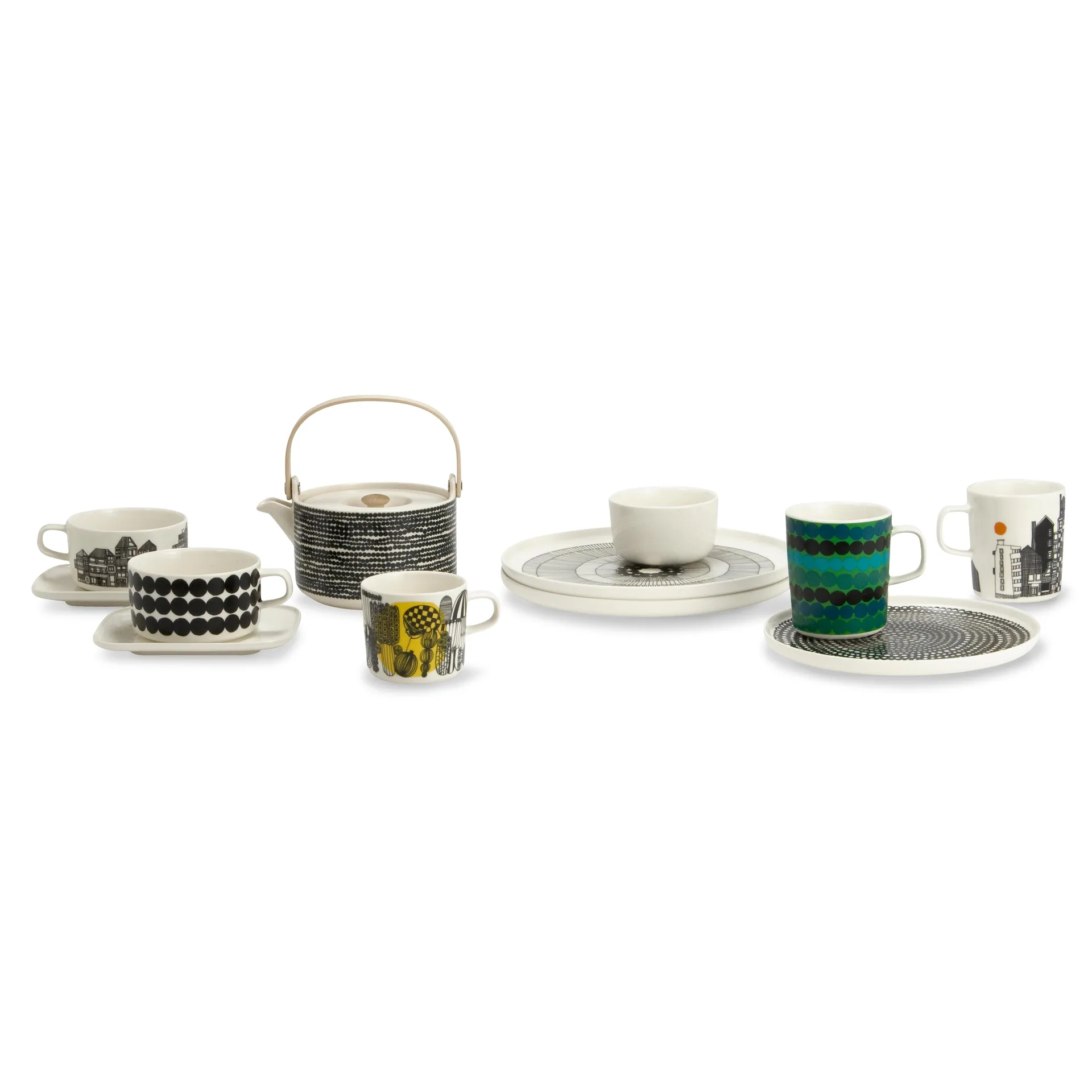 Caneca Siirtolapuutarha 2,5 dl, preto-laranja Marimekko