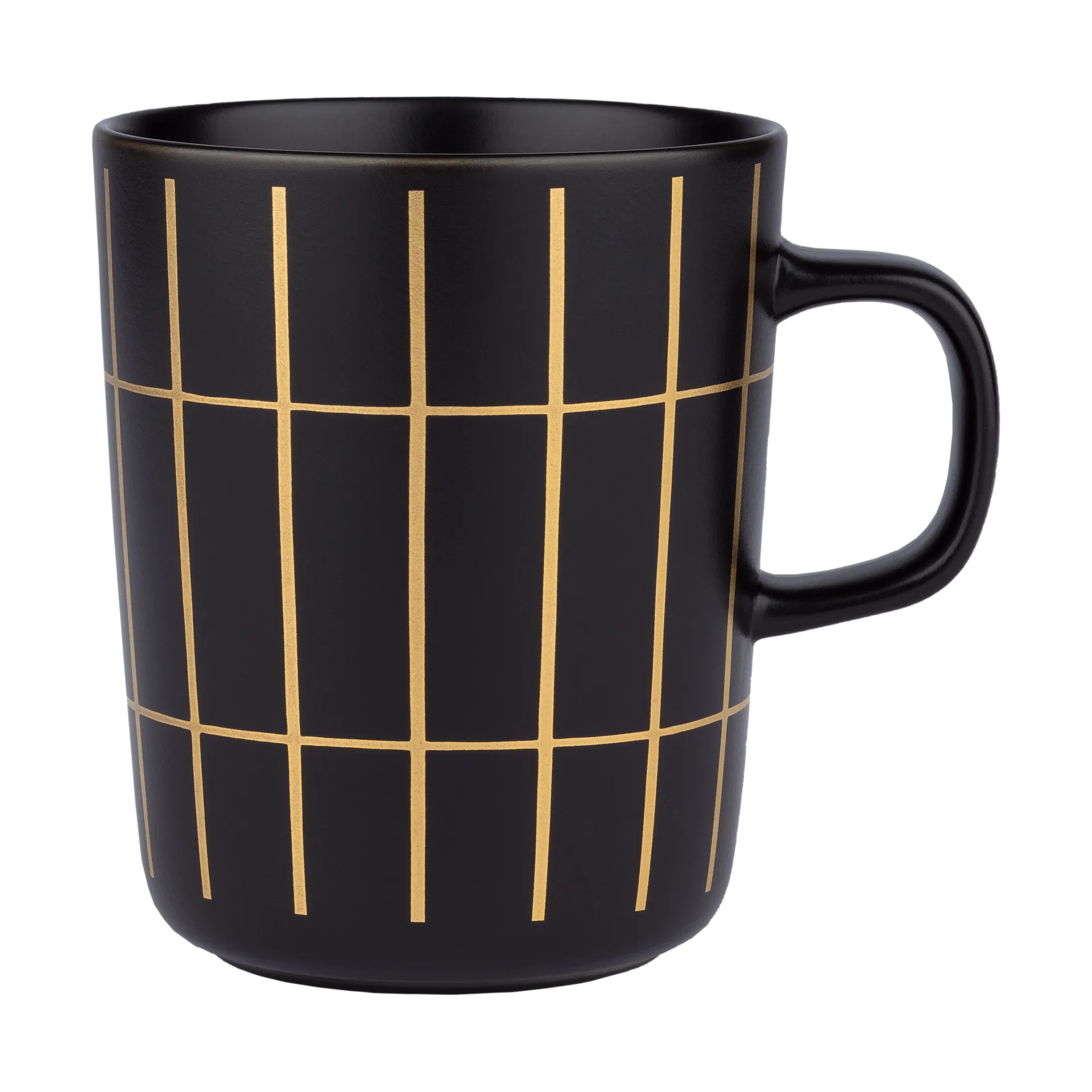 Caneca Tiiliskivi 25 cl, preto-dourado  Marimekko