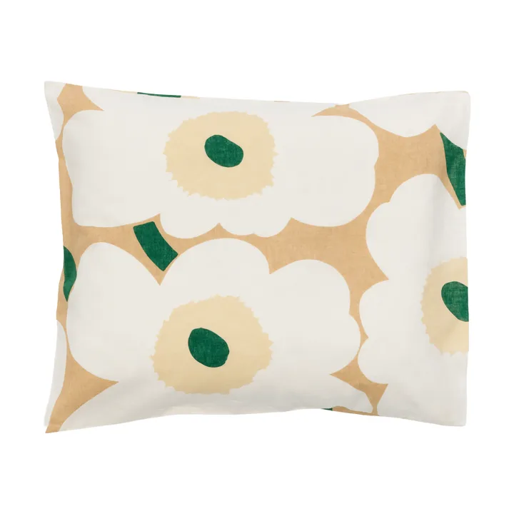 Capa de almofada Unikko Ralli 50x60 cm - Sand-off white-hay-emerald - Marimekko