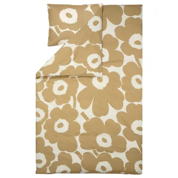 Capa de edredão algodão-linho Unikko 150x210 cm - Bege - Marimekko