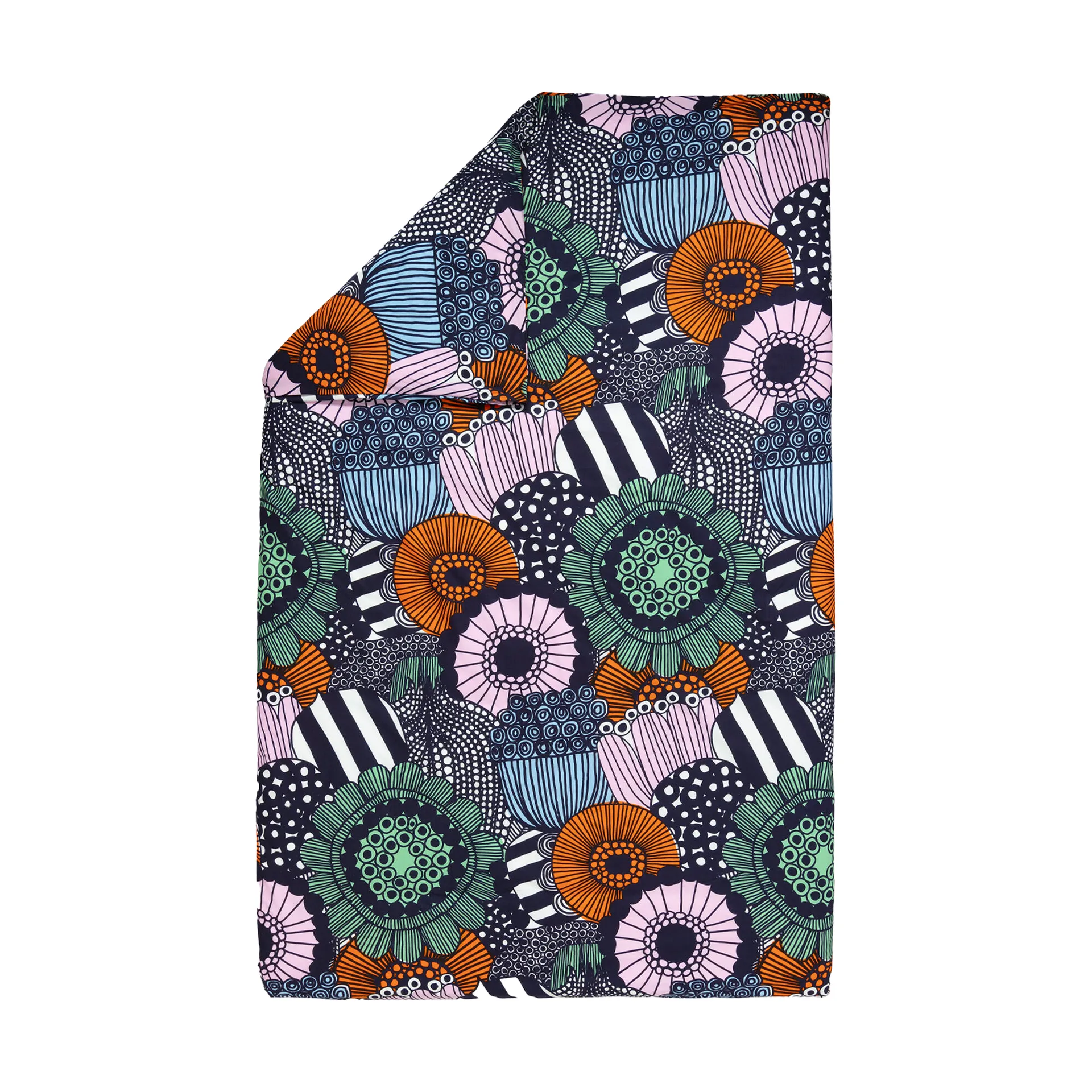 Capa de edredão Siirtolapuutarha 240x220 cm, White-dark blue-orange Marimekko