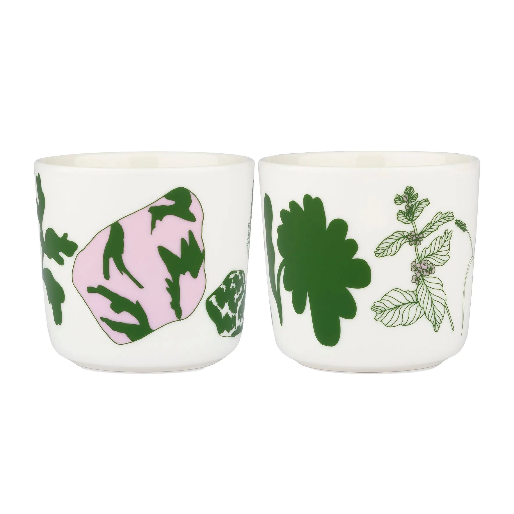 Chávena de café sem pega Elokuun Varjot 20 cl 2 un., branco-verde-rosa Marimekko