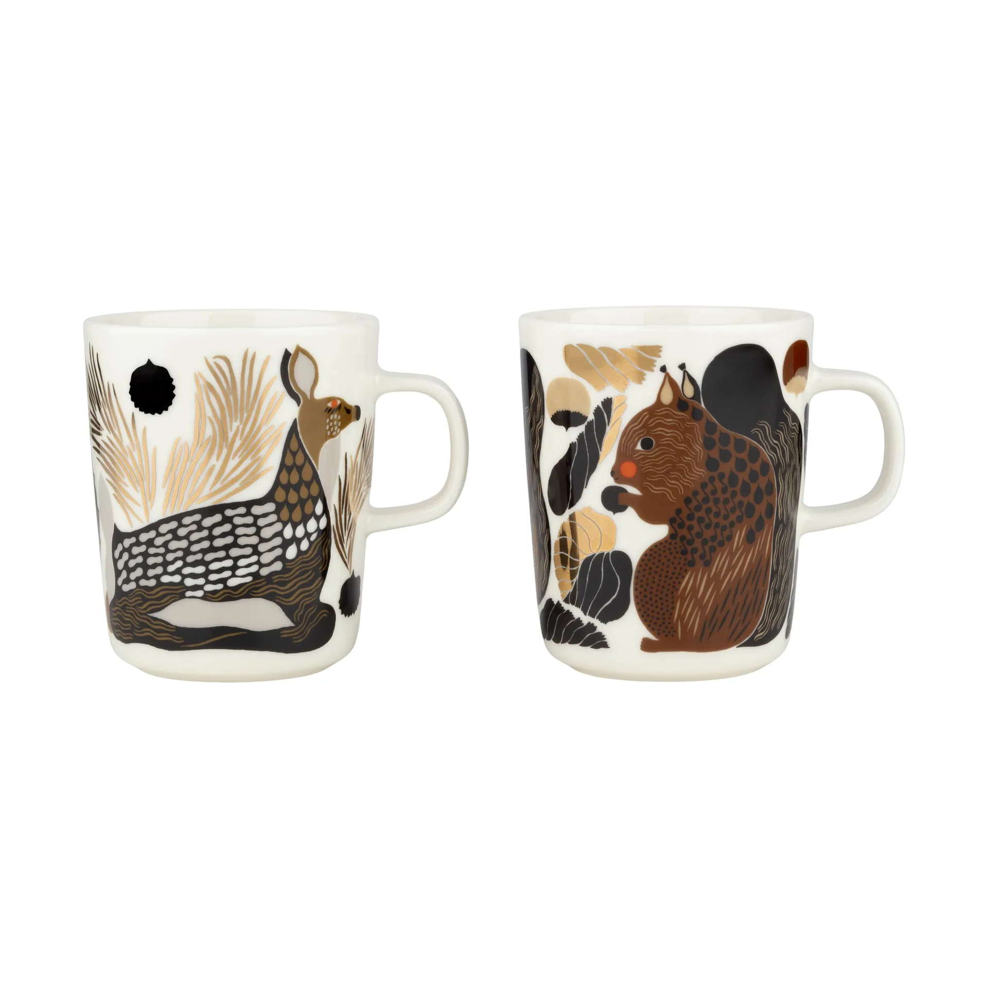 Chávena Kurre & Peura 25 cl 2 peças, White-brown-green Marimekko