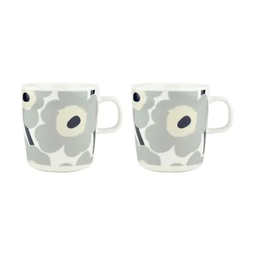Chávena Unikko 40 cl 2 unidades - White-light grey-sand-dark blue - Marimekko