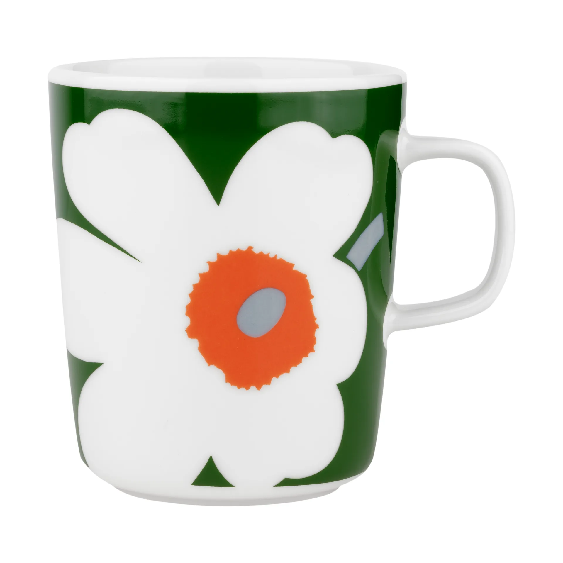 Chávena Unikko 60° Aniversário 25 cl, White-green-orange Marimekko