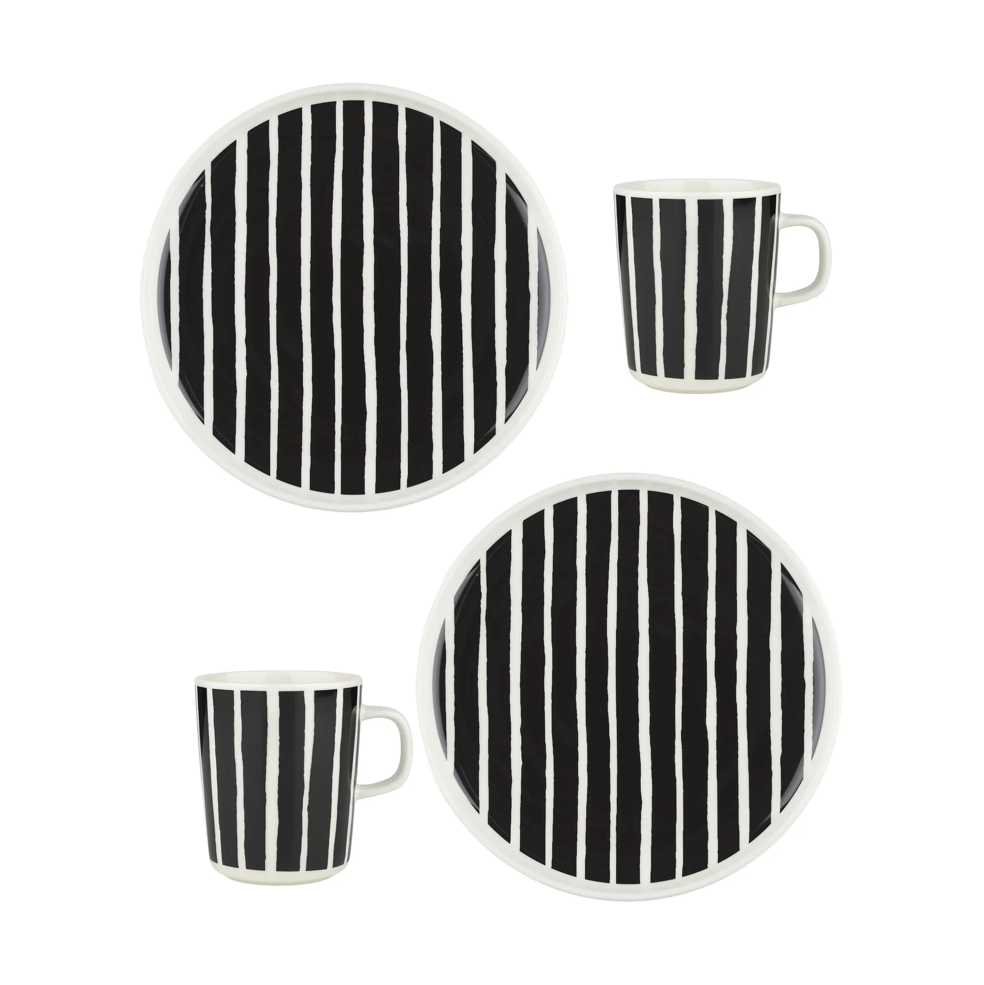 Conjunto de café da manhã Oiva Piccolo 4 peças, White-black Marimekko