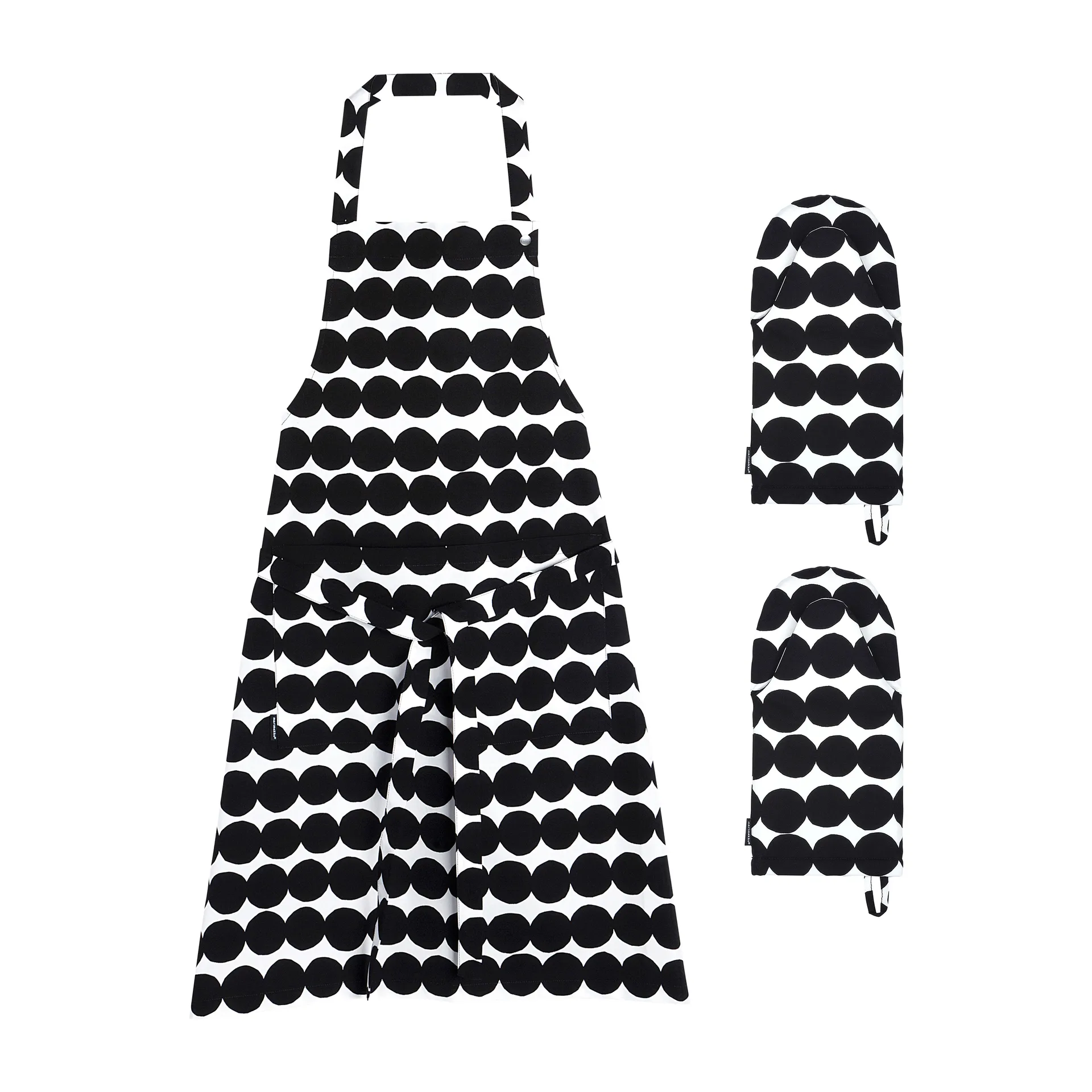 Conjunto de têxteis de cozinha Räsymatto, White-black Marimekko