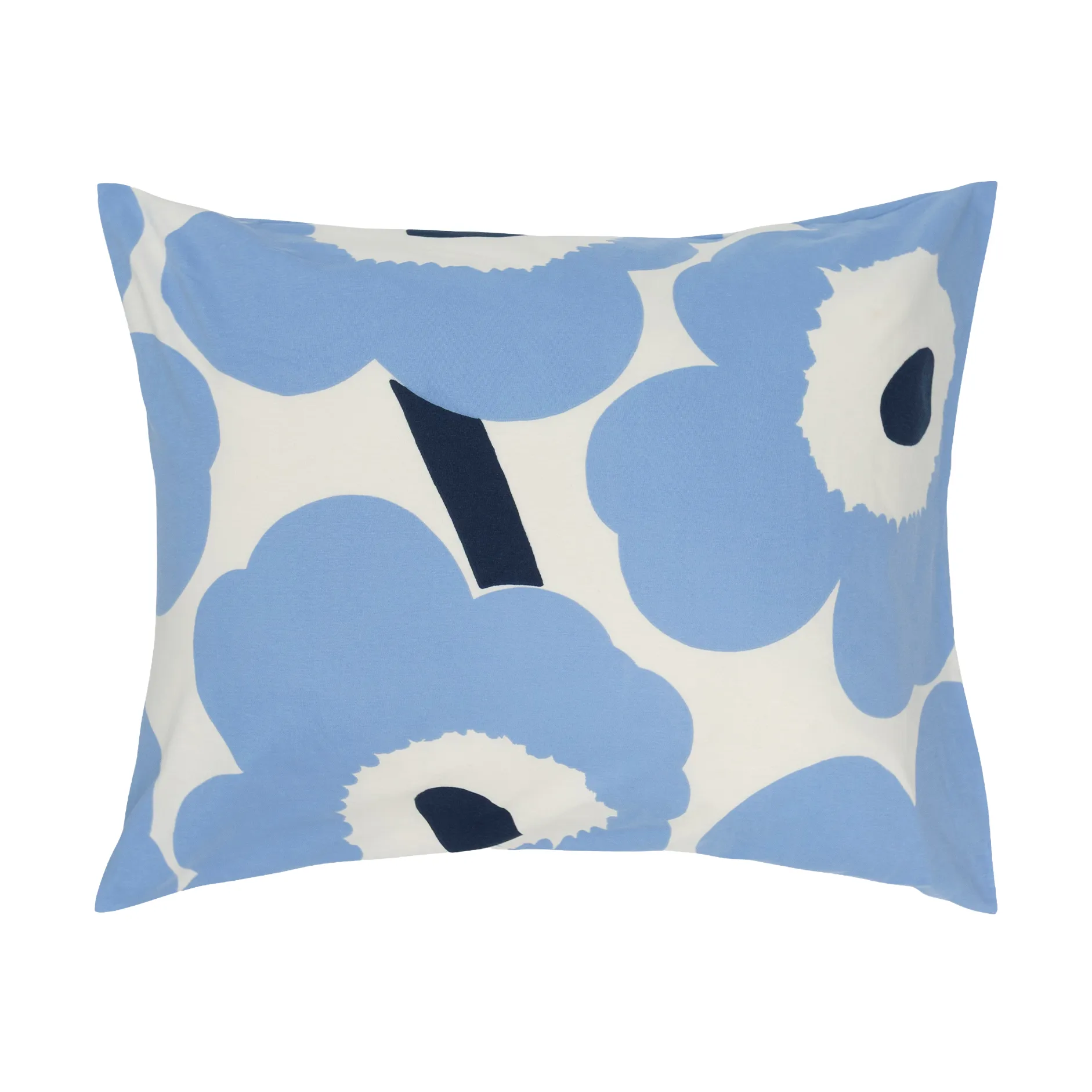 Fronha de jersey Unikko, Off white, azul-claro, azul-marinho, 50x60 cm Marimekko