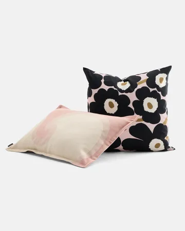 Fronha Pieni unikko 50x50 cm - Rosa – carvão – castanho claro - Marimekko
