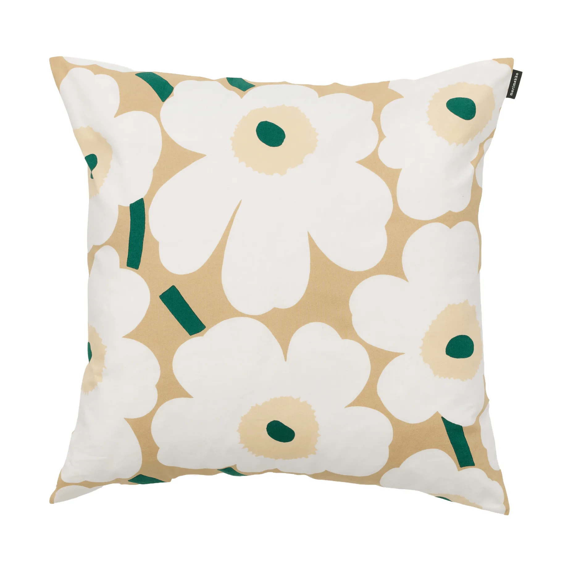 Fronha Pieni unikko 50x50 cm, Sand-white-hay-emerald Marimekko