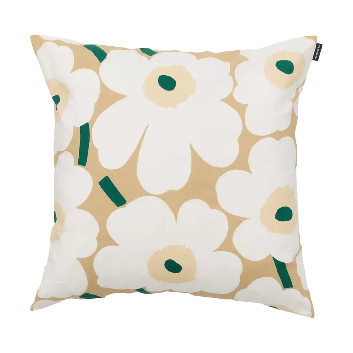 Fronha Pieni unikko 50x50 cm - Sand-white-hay-emerald - Marimekko