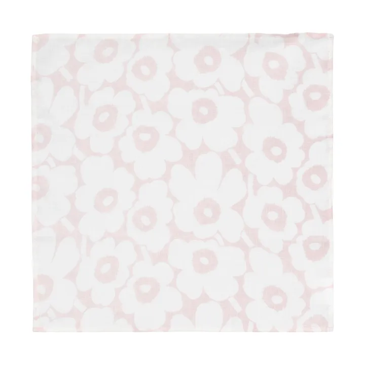 Guardanapo de tecido Mini unikko 43x43 cm - Branco-rosa - Marimekko