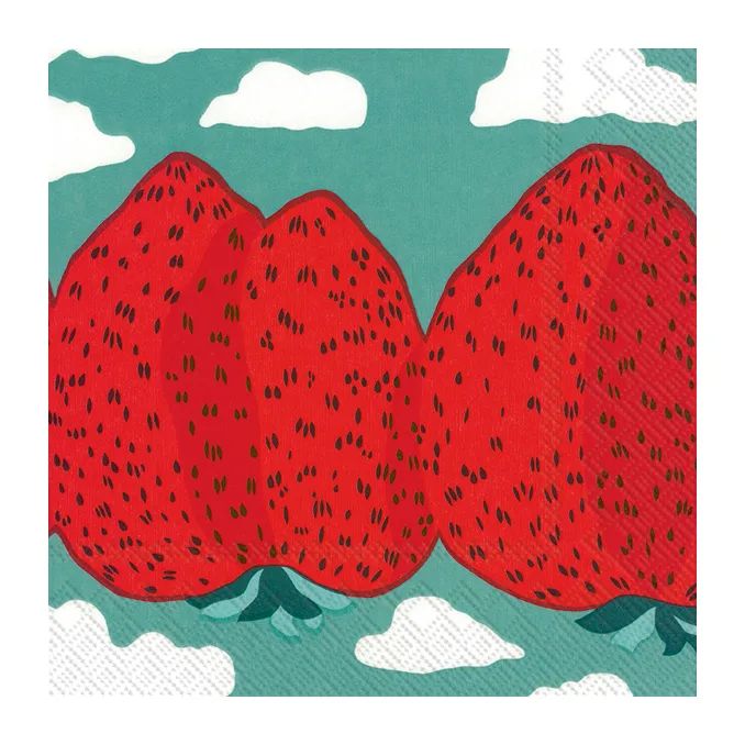 Guardanapo Mansikkavuoret 33x33 cm 20 un., Vermelho Marimekko