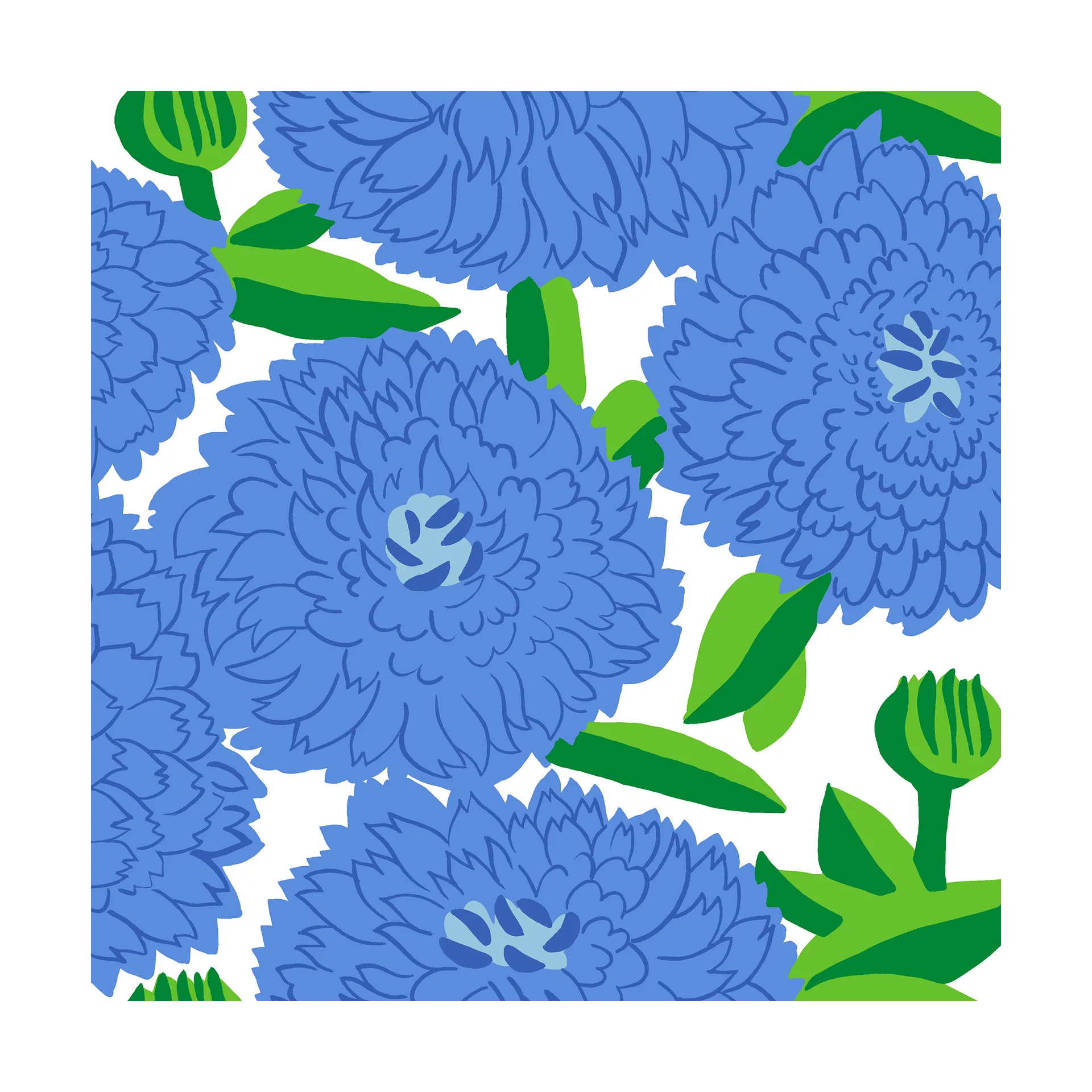 Guardanapo Primavera 33x33 cm, 20 un., Blue Marimekko