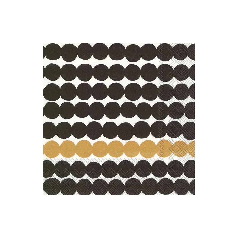 Guardanapo Räsymatto 33x33 cm, 20 un., preto-dourado Marimekko