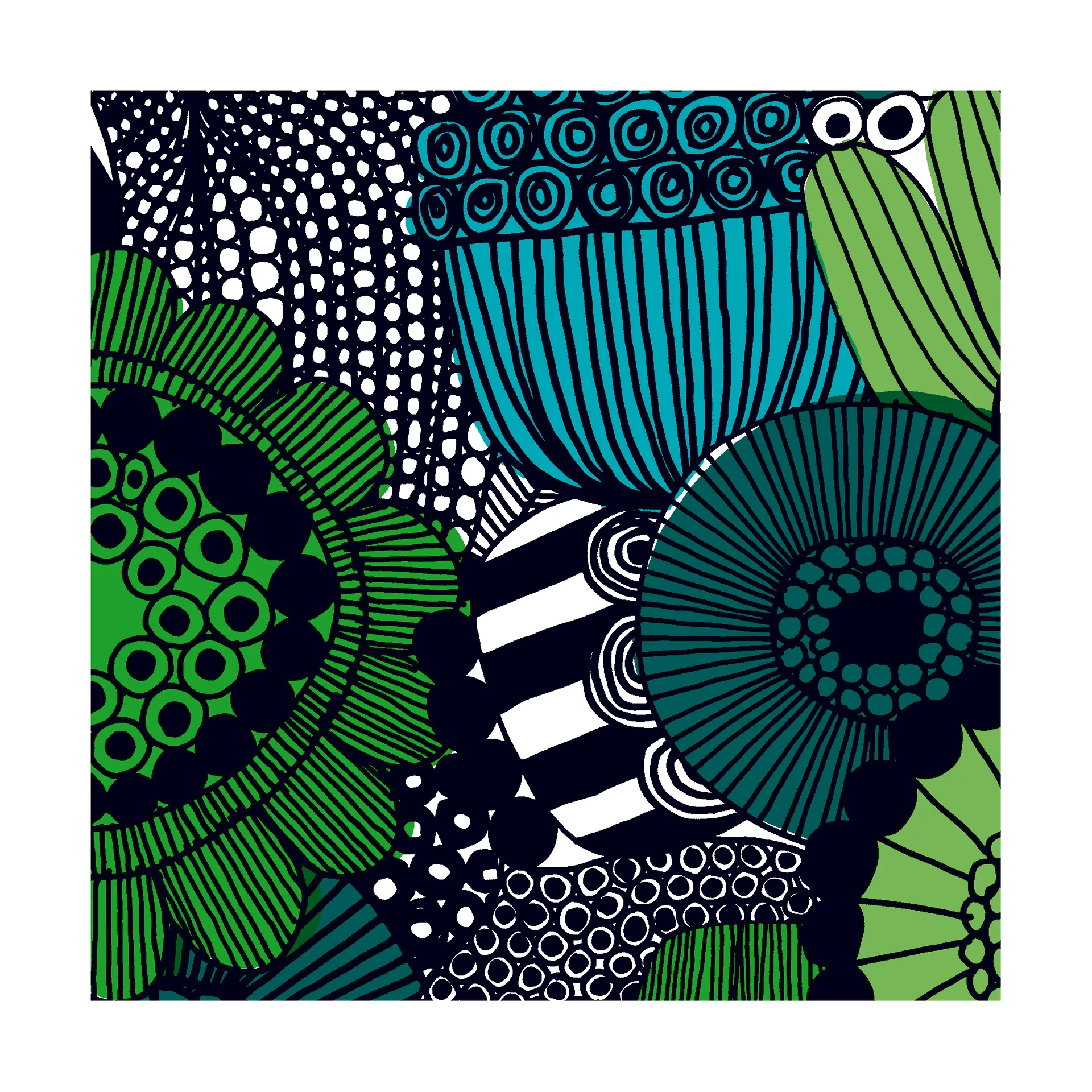 Guardanapo Siirtolapuutarha 33x33 cm, 20 un., Blue-Green Marimekko
