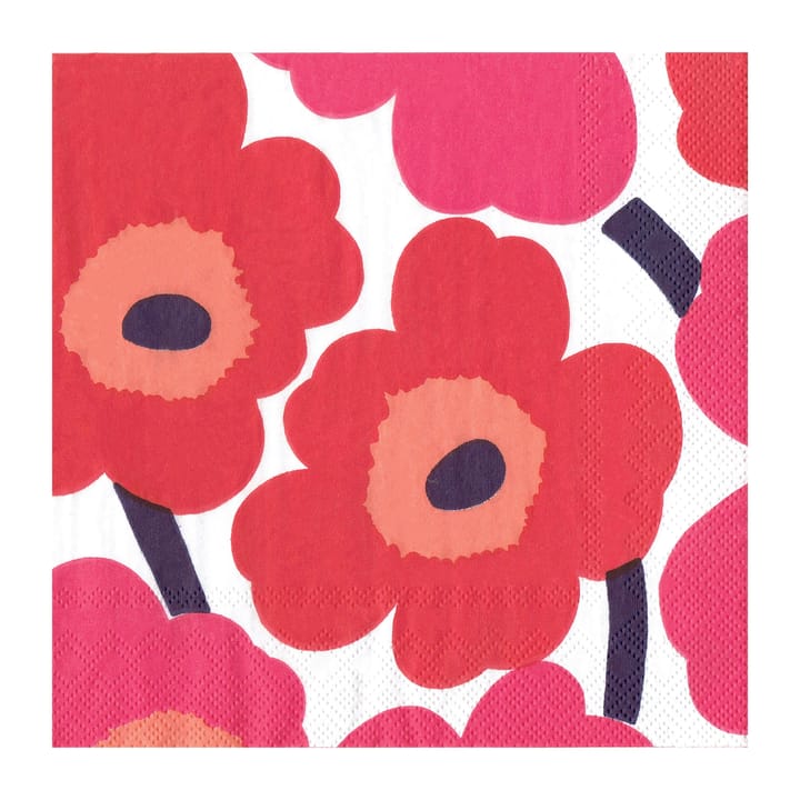 Guardanapo Unikko 40x40 cm, conjunto de 20 - Vermelho - Marimekko