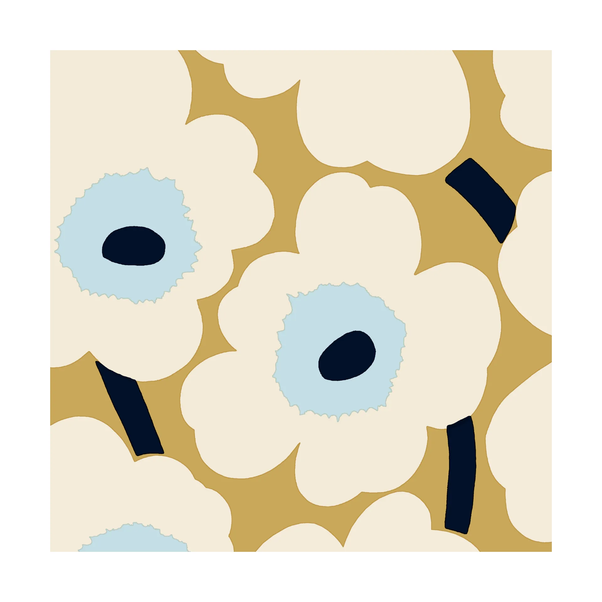 Guardanapos Unikko 33x33 cm, 20 unid., Beige-Blue Marimekko