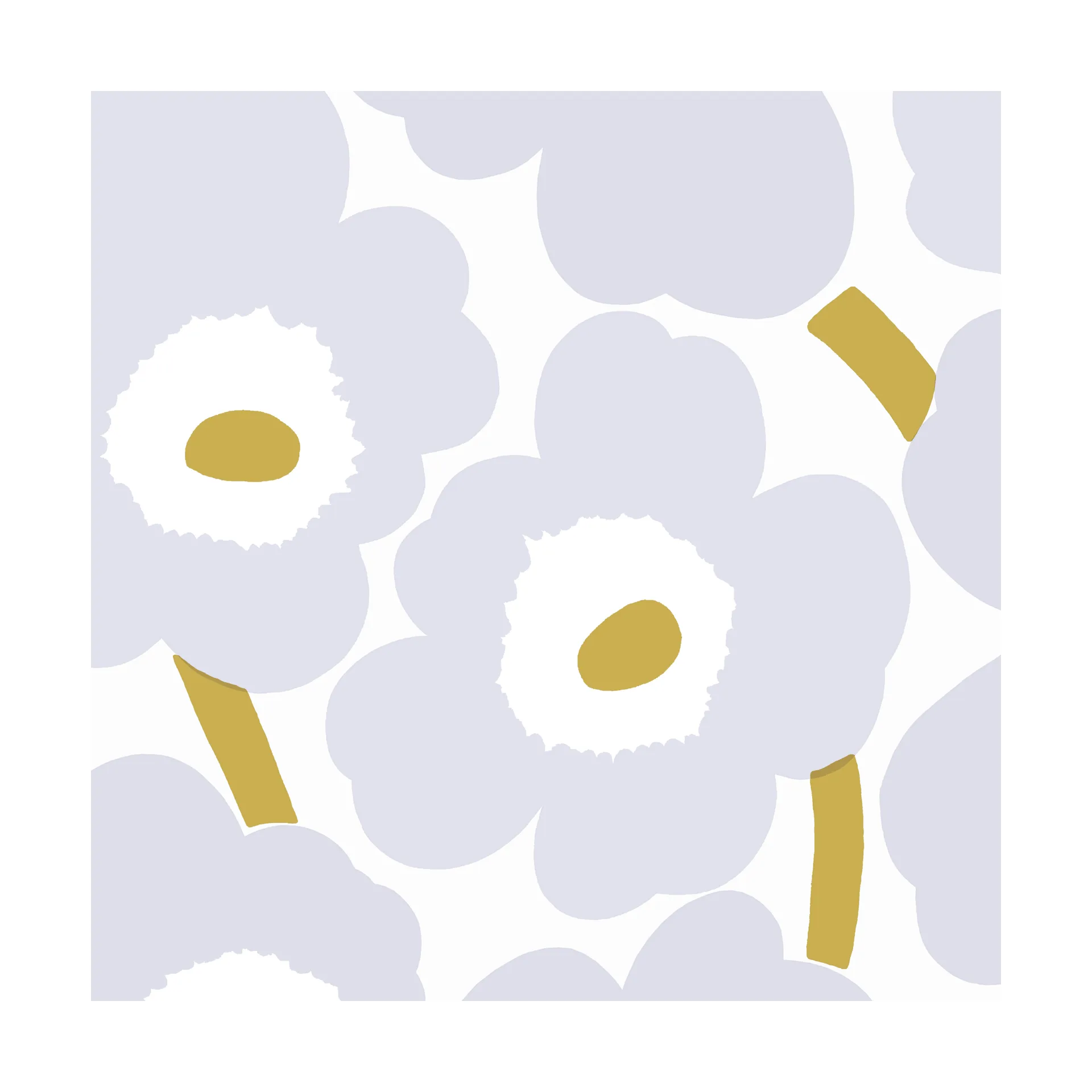 Guardanapos Unikko 33x33 cm, 20 unid., Cinza Marimekko