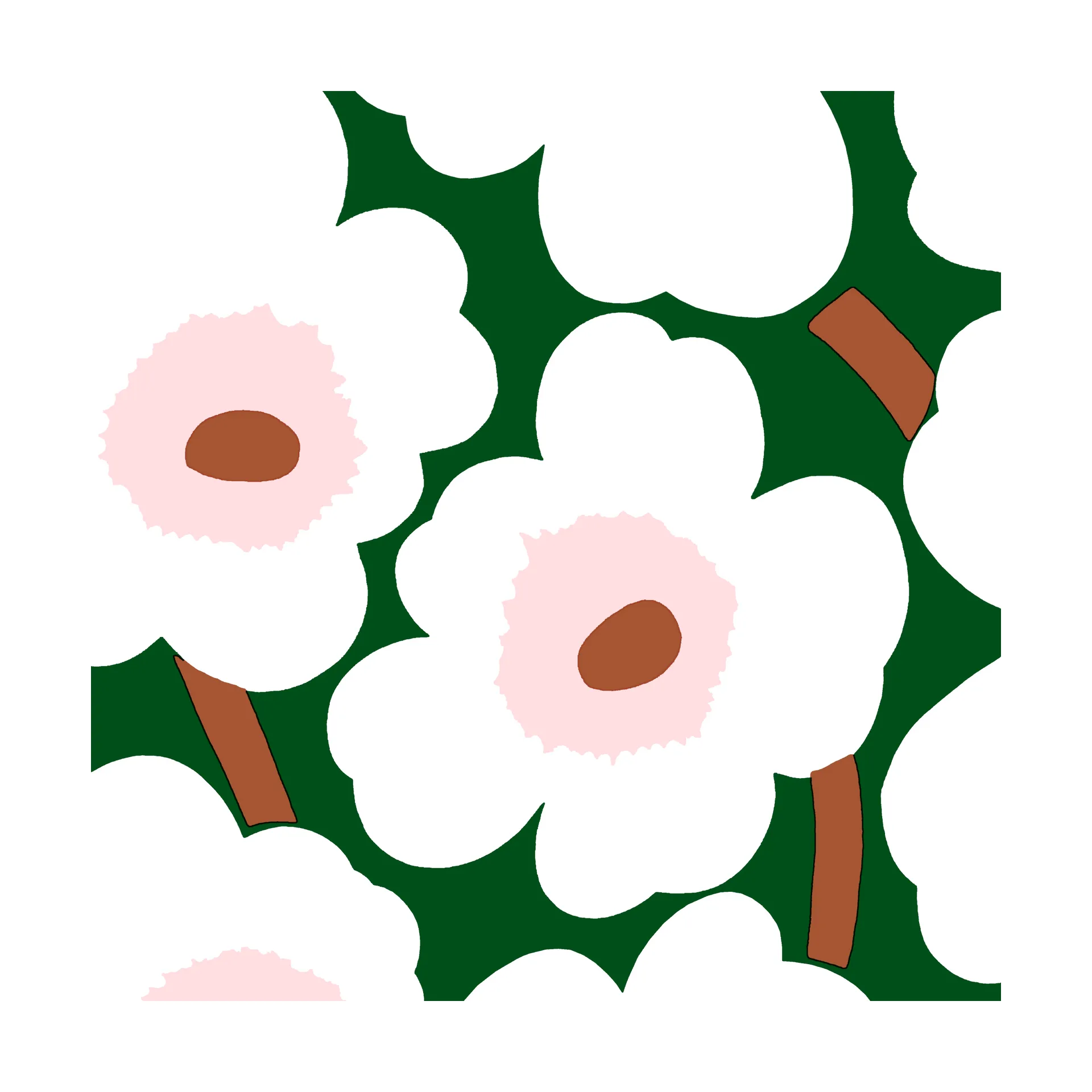 Guardanapos Unikko 33x33 cm, 20 unid., Dark green Marimekko