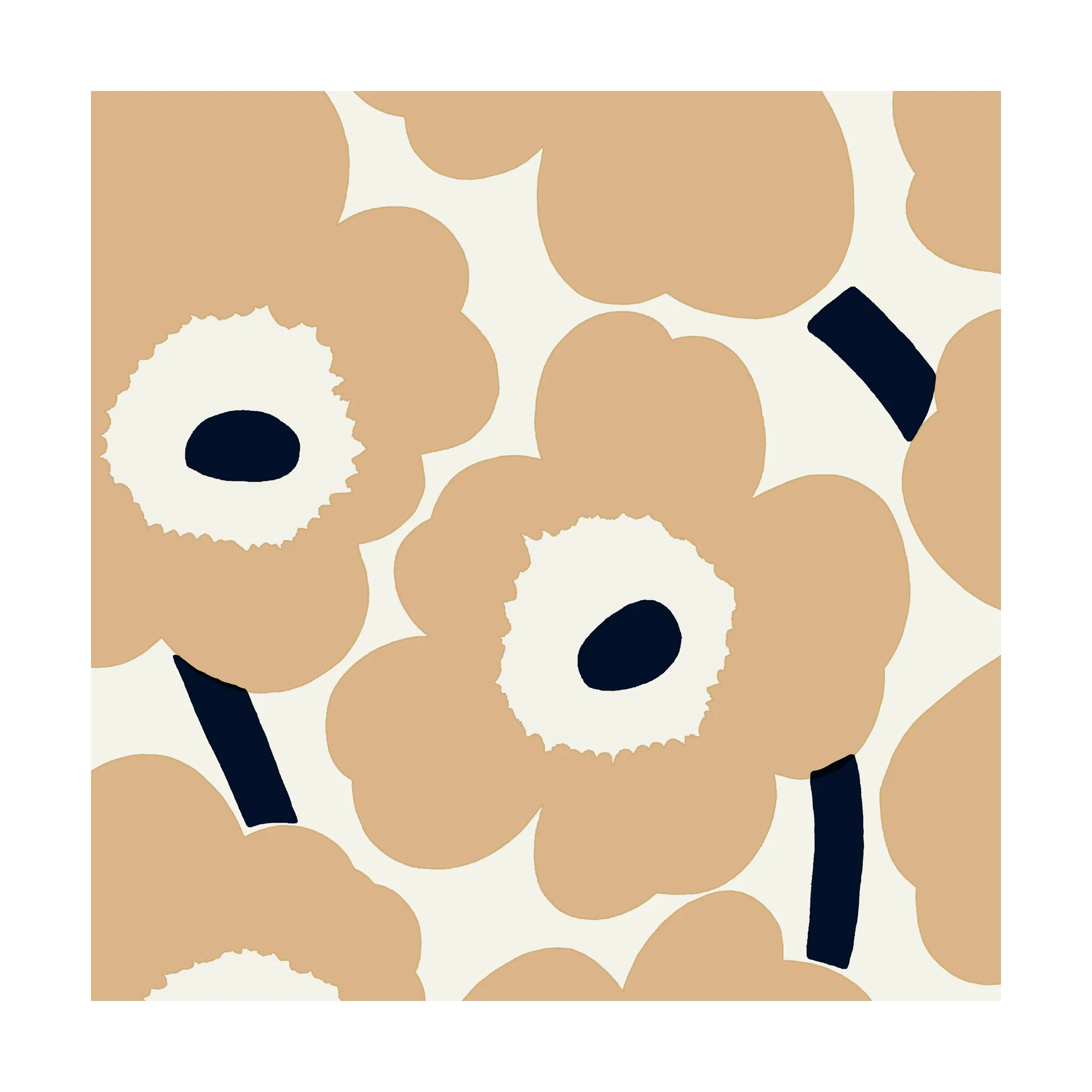 Guardanapos Unikko 33x33 cm, 20 unid., Sand-brown Marimekko