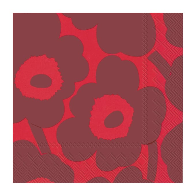 Guardanapos Unikko 33x33 cm, 20 unid. - Vermelho-vermelho - Marimekko