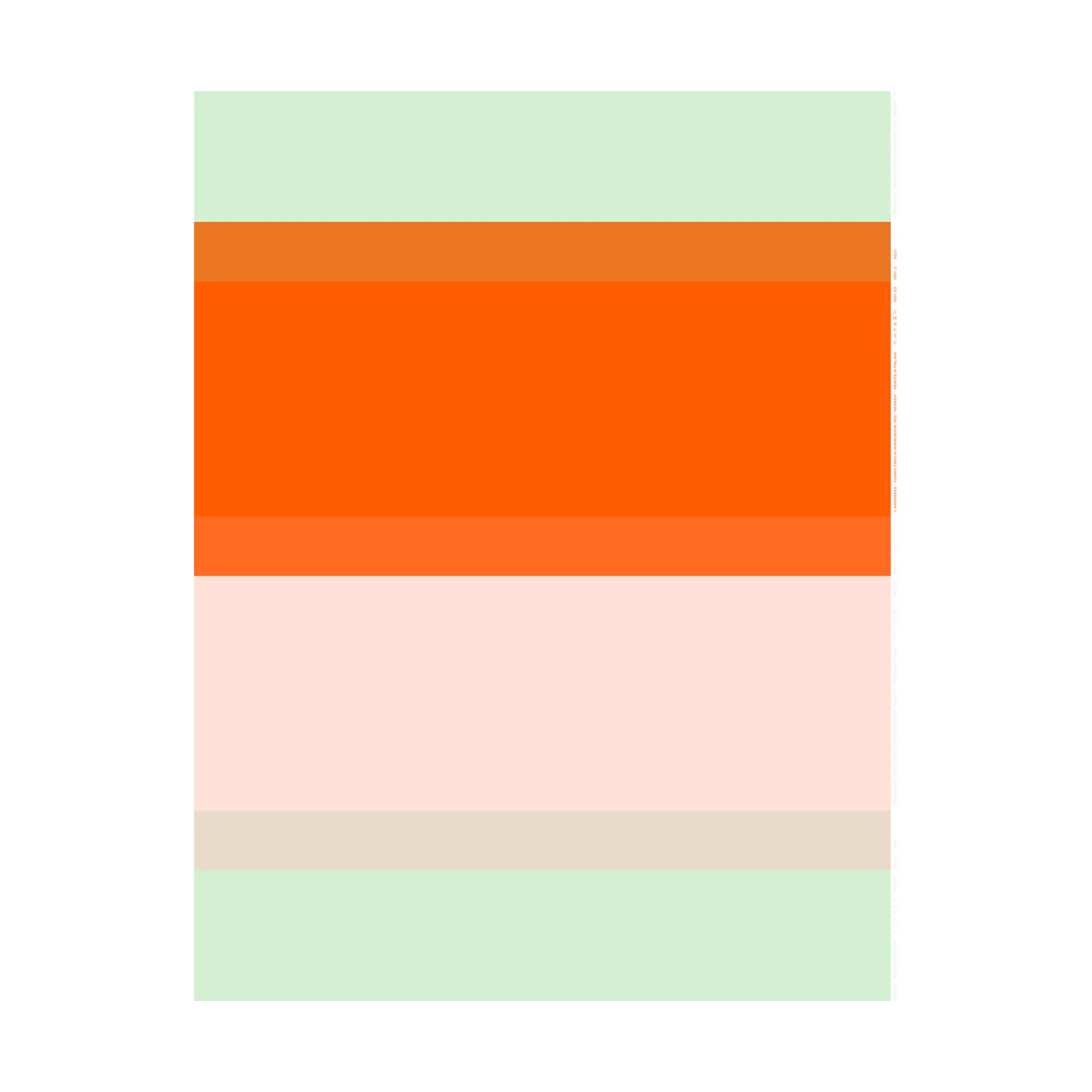 Hennika tecido de algodão , Orange-light pink-sage Marimekko